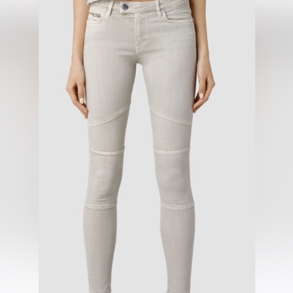 All Saint off white biker jeans